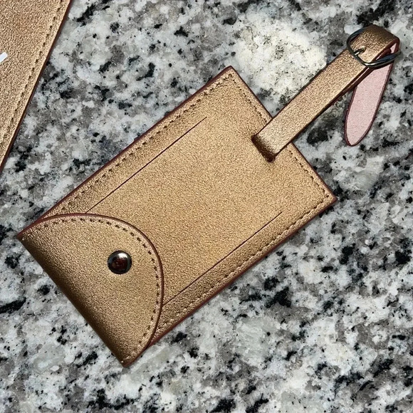 Luggage tag & passport cover set. Rose gold. NWOT - Picture 4 of 6